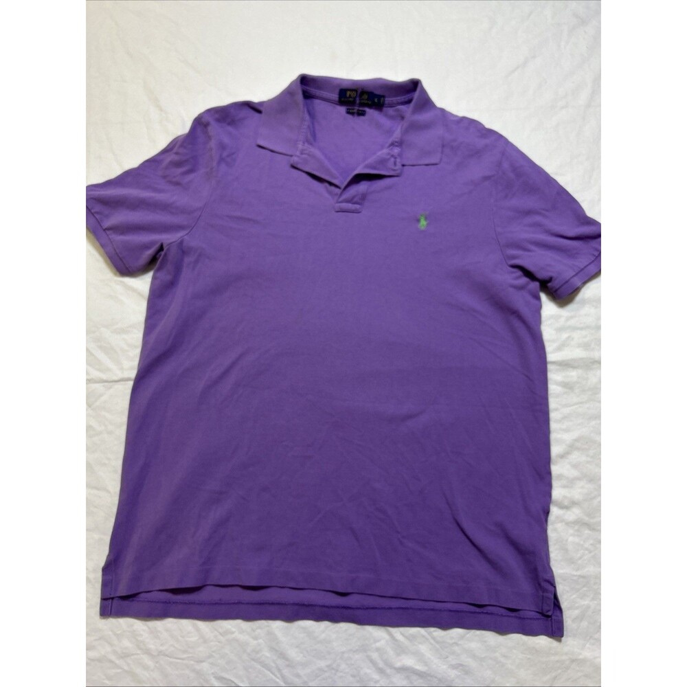 Polo by Ralph Lauren Polo Shirt Mens L Faded Purple Short Sleeve Green Pony